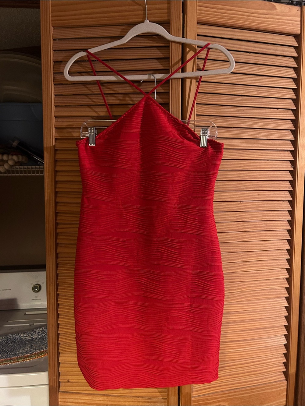 Hot Gal Red Mini Dress with Crisscross Straps